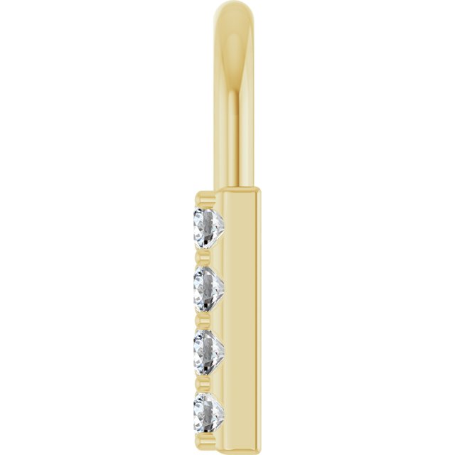 14K Yellow Gold Round 1.8Mm I1, G-H Polished 1/2 Ctw Natural Diamond Lock Pendant