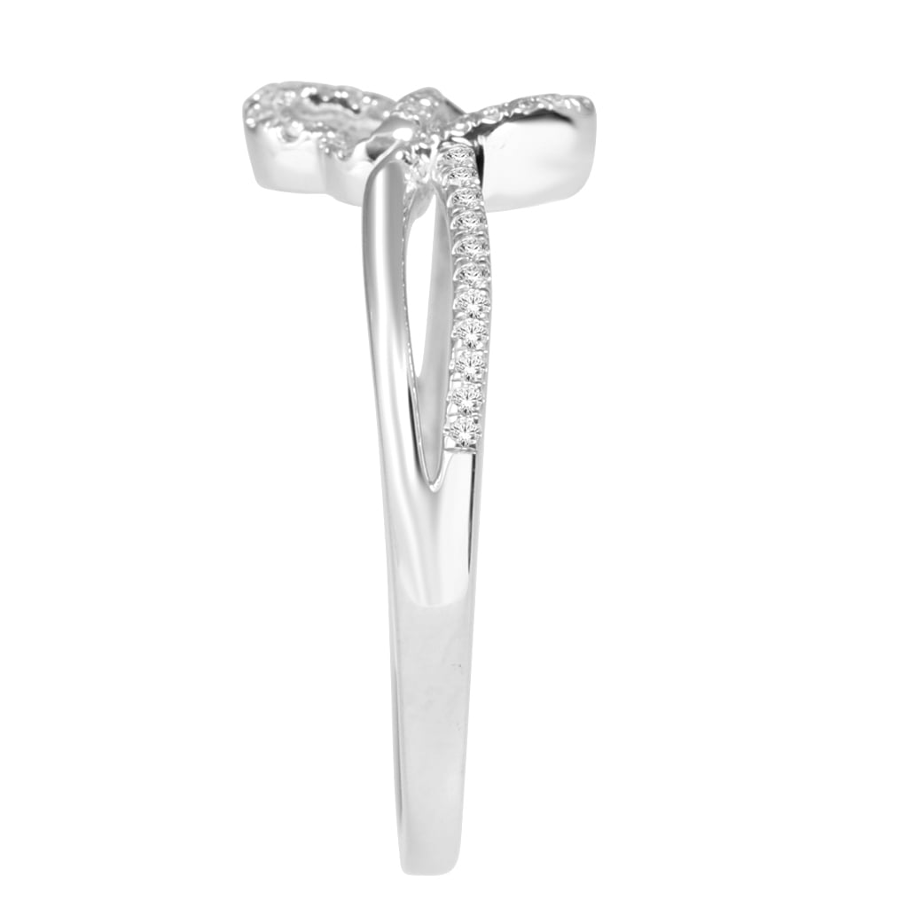10K White Gold 0.11 Cttw Diamond Ladies Heart Ring