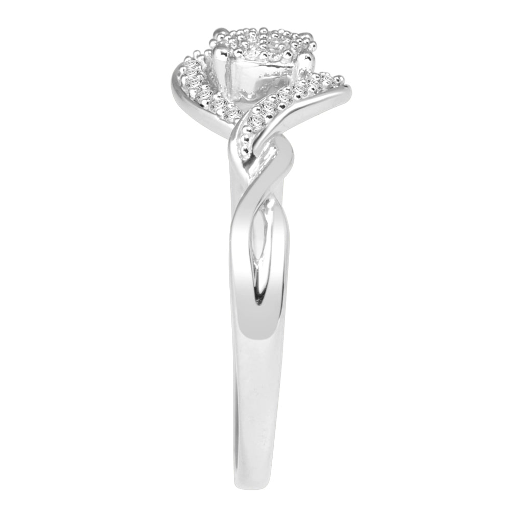 10K White Gold 0.15 Cttw Diamond Ladies Ring