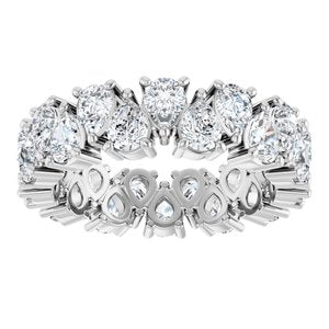 14K White Gold Pear 4 X 3 Mm F+ Vs Lab-Grown Diamond Eternity Band Size 7