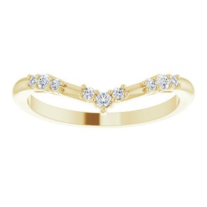 14K Yellow Gold Round Polished 1/10 Ctw Natural Diamond Matching Band Size 7