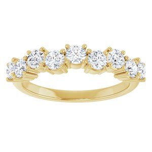 14K Yellow Gold Round 3 Mm Polished 9/10 Ctw Lab-Grown Diamond Anniversary Band Size 7