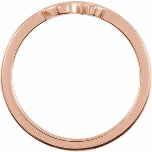 14K Rose Gold Polished Petite Om Ring Size 7