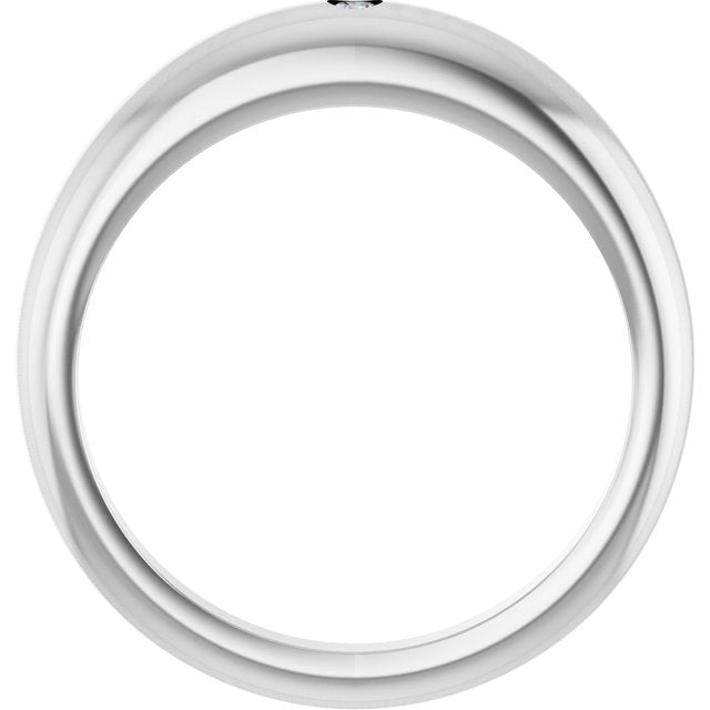 14K Yellow Gold Or Sterling Silver Round 2 Mm Polished .03 Ct Natural Diamond Petite Dome Ring, Size 7
