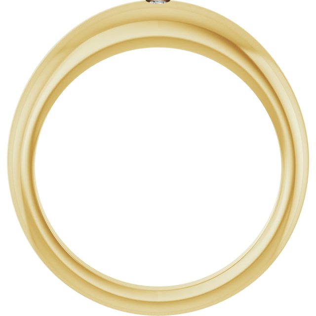 14K Yellow Gold Or Sterling Silver Round 2 Mm Polished .03 Ct Natural Diamond Petite Dome Ring, Size 7