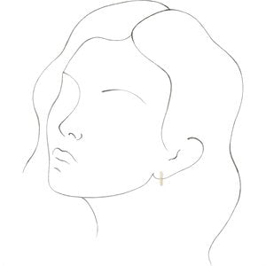 14K Yellow Gold Geometric Hoop Earrings