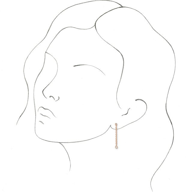 14K White Or Yellow Or Rose Gold 1.9 Mm Round Friction Back Polished 1/5 Ctw Natural Diamond Chain Earrings