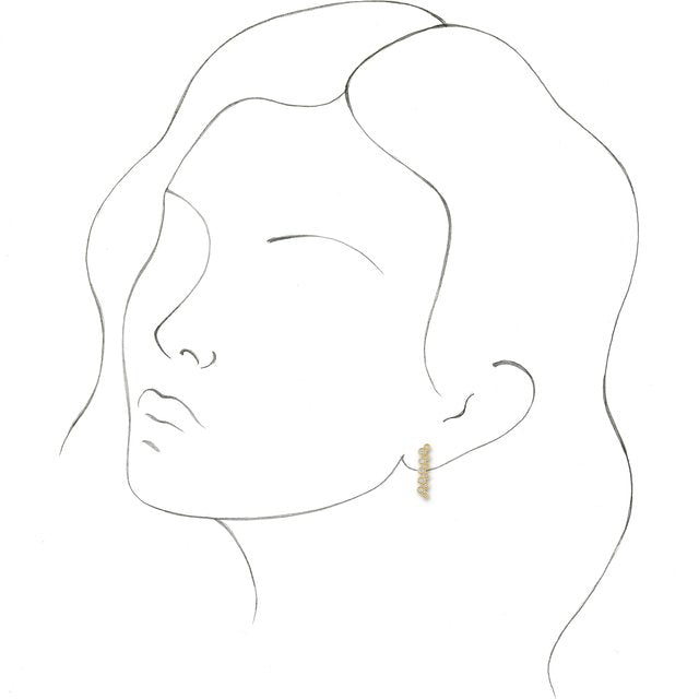 14K Yellow Gold Round Friction Back Polished 1/3 Ctw Natural Diamond Bezel-Set Drop Earrings