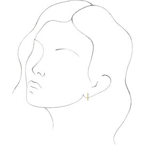 14K Yellow Gold Triangle Hoop Earrings