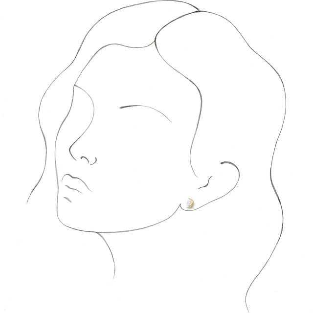 14K White Or Yellow Gold 4.0-4.5 Mm Friction Backs Polished Cultured White Freshwater Pearl Earrings