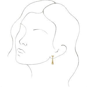14K Yellow Gold 27.2 X 6.3 Mm Pair Friction Backs Included Polished Geometric Dangle Earring With Backs