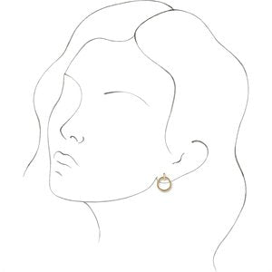 14K Yellow Gold Circle Dangle Earrings