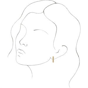 14K Yellow Gold Pair Round Shape 1.1Mm I1, Gh .04 Ctw Natural Diamond Vintage-Inspired J-Hoop Earrings, Length: 12.5 Mm, Thickness: 1.75 Mm