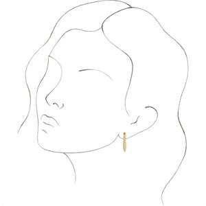 14K Yellow Gold 24.75 X 2.3 Mm Pair Hinged Polished Hinged Hoop Dangle Earrings