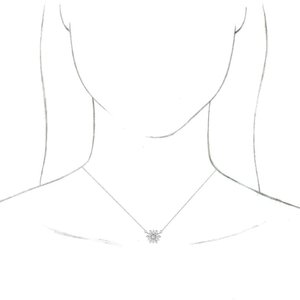 14K White Gold Round 3Mm Ghi I1 1/2 Ctw Natural Diamond Vintage-Inspired Necklace, Length: 18 In