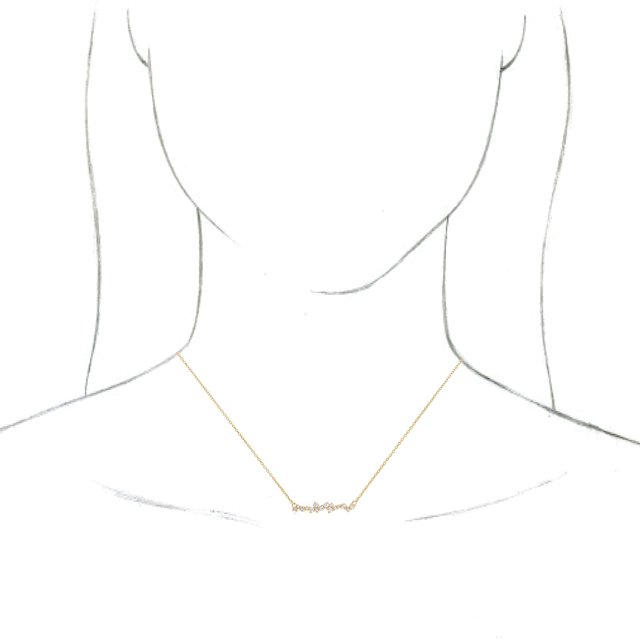 14K Yellow Gold 25 X 4.8 Mm 18 In Polished 1/3 Ctw Natural Diamond Scattered Necklace