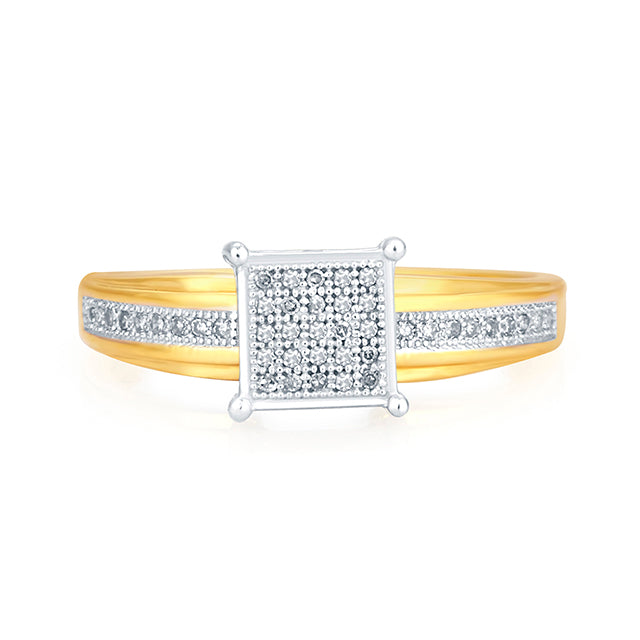 10K Yellow Gold 0.15 Cttw Diamond Ladies Micropave Ring