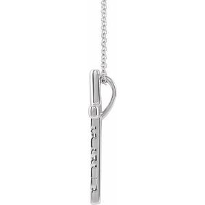 Sterling Silver 25 X 15.05 Mm 16-18 In Polished Blessed Cross Necklace