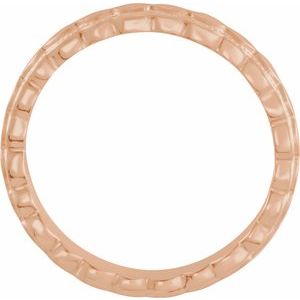 18K Rose Gold 2.9 Mm Polished Textured Band Size 7