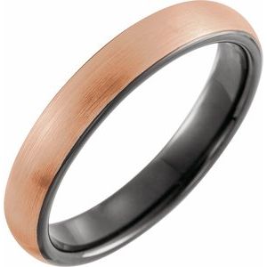 18K Rose Gold PVD & Black PVD Tungsten 4 mm
