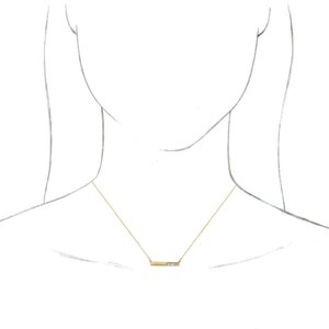 14K Yellow Gold Round 2.5Mm Gh I1 1/5 Ctw Natural Diamond Bar Necklace, Length: 18 In
