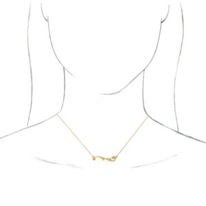 14K Yellow Gold 27.6 X 6.2 Mm 18 In Polished Sculptural Freeform Bar Necklace