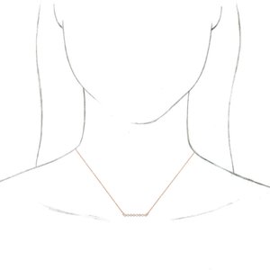 14K Rose Gold Round 2Mm G-H I1 Bar Necklace, Length: 16 In