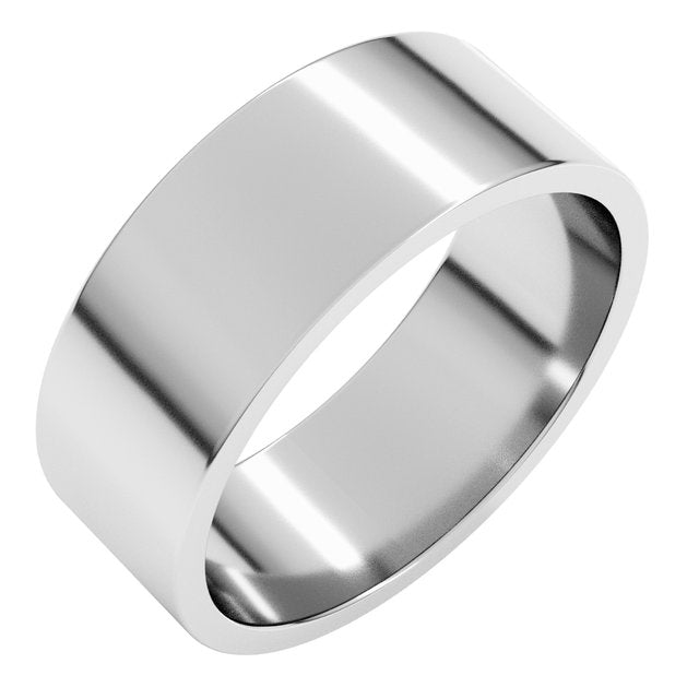 Sterling Silver Or Platinum Or Palladium Standard Fit Flat Band