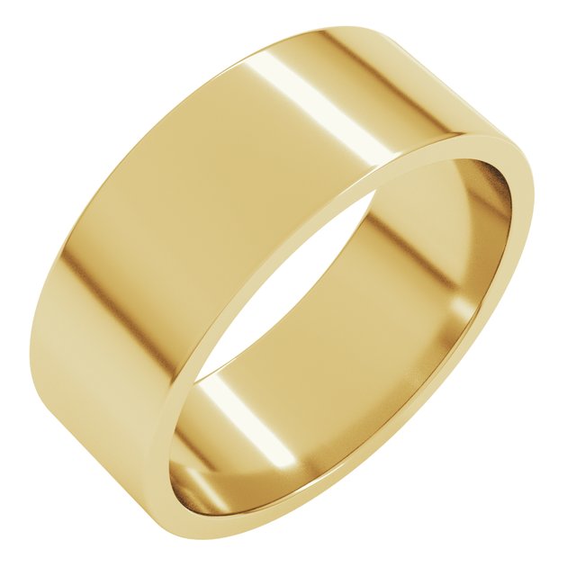 18K Yellow Or White Or Rose Gold Standard Fit Flat Band