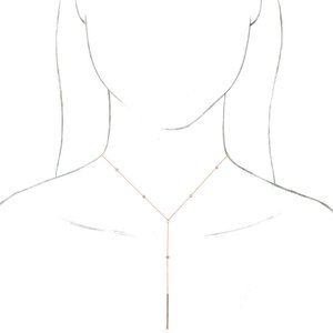 14K Rose Gold Round G-I I1 1/3 Ctw Natural Diamond Y Necklace, Length: 17 In