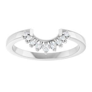 14K White Gold Round 7 Mm Si2-Si3, G-H :: 0.08 Ctw Polished .08 Ctw Diamond Matching Band Size 7
