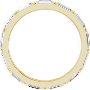 14K Yellow Gold Straight Baguette 3.5 X 1.5 Mm Ghi Si2-Si3 3/4 Ctw Natural Diamond Eternity Band Size 5.5
