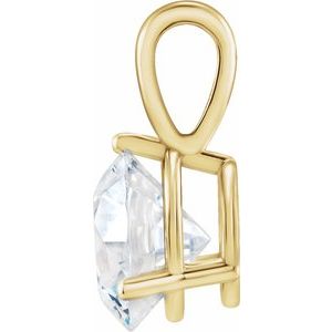14K White Gold Round 4Mm Gh Si1-Si2 1/4 Ct Lab-Grown Diamond Solitaire 3-Prong Pendant