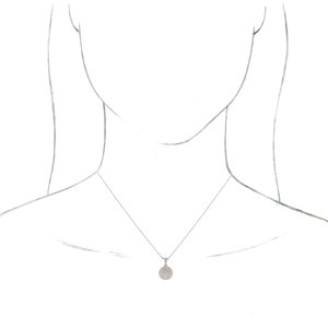 14K White Gold Round 1.3Mm G-H I1 .01 Ct Natural Diamond Star Necklace, Length: 18 In