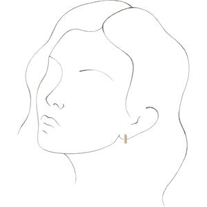 14K Yellow Gold 10.2 X 10.2 Mm Pair Friction Backs Polished Chain Link Hoop Earrings