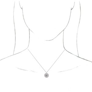 Sterling Silver 13 Mm 16-18 In Polished .025 Ctw Natural Diamond Lotus Necklace