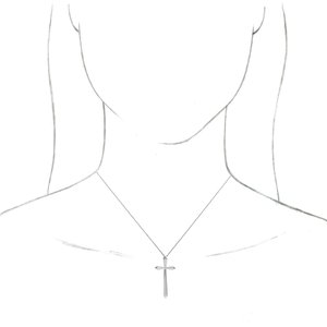 Sterling Silver 37.97 X 18.45 Mm 20 In Polished Elongated Cross Necklace