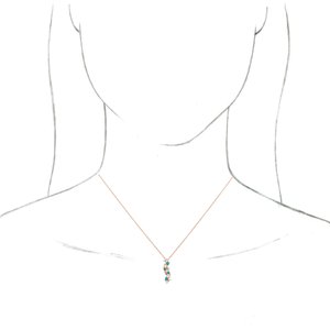 14K Rose Gold 21.5 X 6.7 Mm 16-18 In Polished Natural Ethiopian Opal Turquoise And .03 Ctw Natural Diamond Scattered Necklace