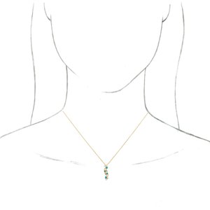 14K Yellow Gold 21.5 X 6.7 Mm 16-18 In Polished Natural Ethiopian Opal Turquoise And .03 Ctw Natural Diamond Scattered Necklace