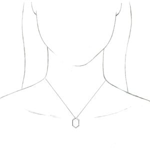 14K White Gold 21.68 X 14.55 Mm 16-18 In Polished Geometric Necklace