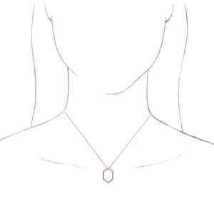 14K Rose Gold 21.68 X 14.55 Mm 16-18 In Polished Geometric Necklace