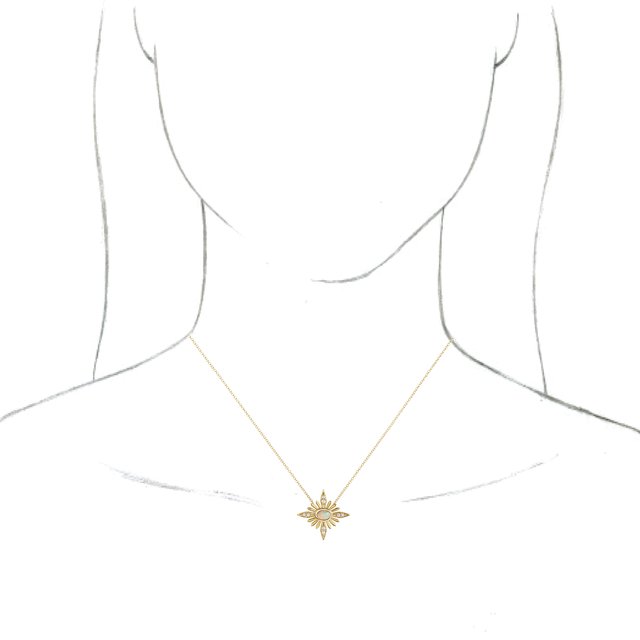 14K Yellow Gold Oval 6 X 4Mm I1, G-H 16-18 In Polished Natural Ethiopian Opal And .08 Ctw Natural Diamond Necklace