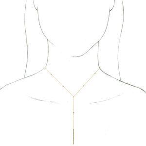 14K Yellow Gold Round G-I I1 1/3 Ctw Natural Diamond Y Necklace, Length: 17 In