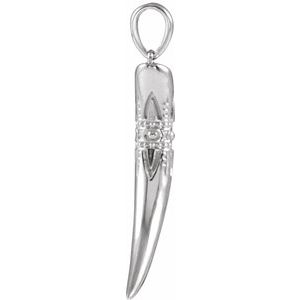 Sterling Silver 26.2 X 13.4 Mm Polished Tusk Pendant