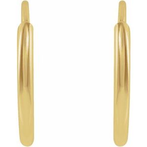 14K Yellow Gold Pair Endless Flexible Tube Hoop Earrings, Length: 10 Mm, Thickness: 1 Mm