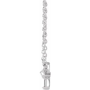 14K White Gold 11 X 7 Mm 18 In Polished Sideways Cross Necklace