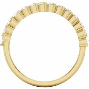 14K Yellow Gold Lab-Grown Diamond Marquise 3 X 1.5 Mm Polished 3/4 Ctw Lab-Grown Diamond Double Row Anniversary Band Size 7
