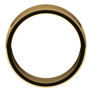 10K Yellow Gold Standard Weight Milgrain Flat Band