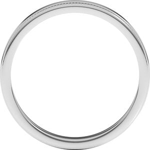 Sterling Silver Or Platinum Milgrain Flat with Edge Band