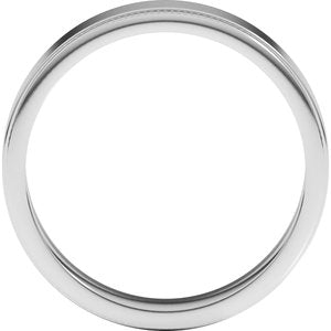 10K White Gold 5 mm Milgrain Flat with Edge Band